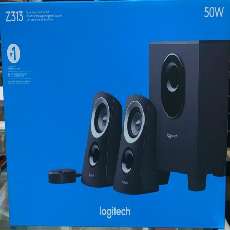 Set Enceintes Logitech Z313 Noir : 2 enceintes satellites et 1 caisson de basses