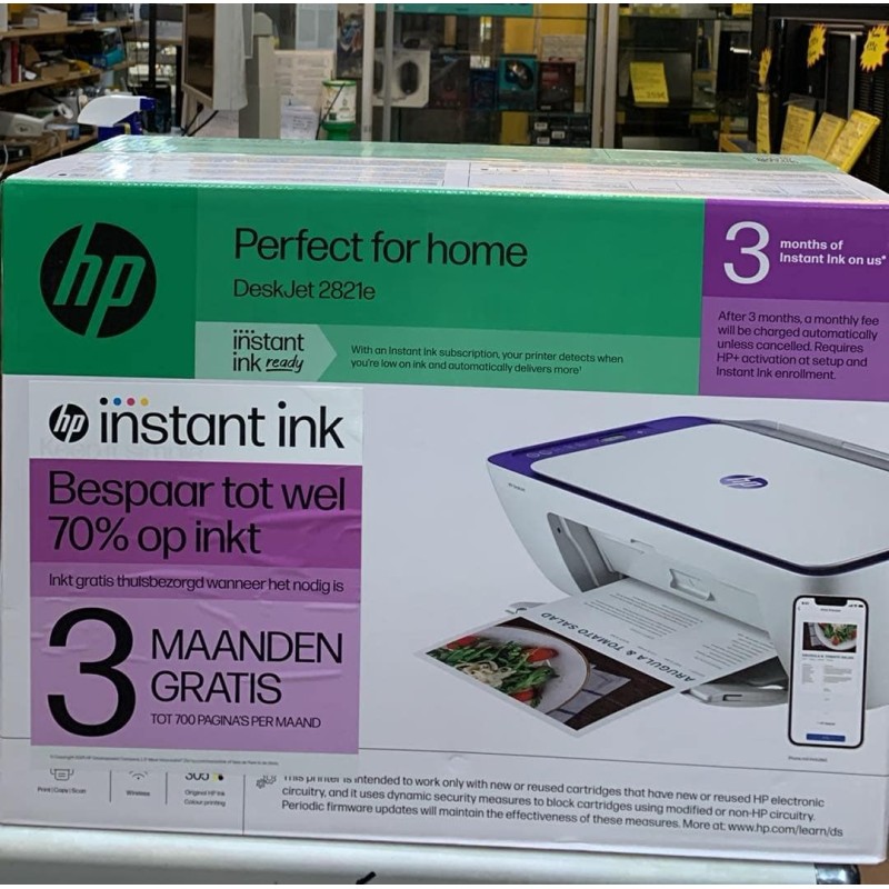 HP DeskJet 2821e - Imprimante couleur tout-en-un - Jet d'encre - A4 - USB / Wi-Fi